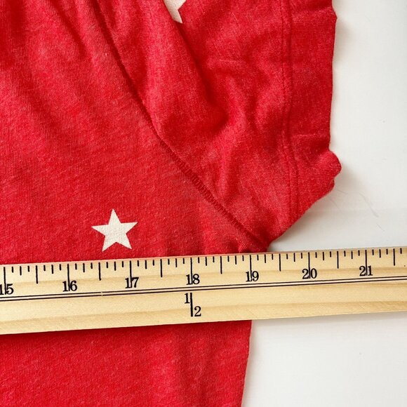 Wildfox Football Star Tee Red & White Star Print Short Sleeve Crewneck - LARGE - Picture 5 of 6